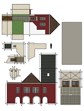 ocuklar iin hazr ev model maketi ablonu, paper craft model house